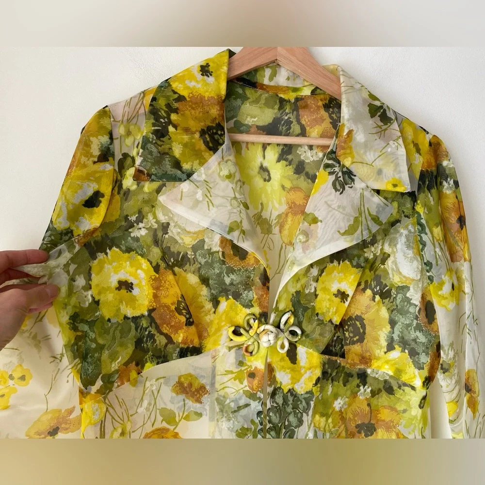 Vintage sheer floral maxi layering jacket - Picture 8 of 16